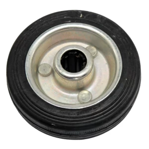 Rueda sola de goma negra 5 plg