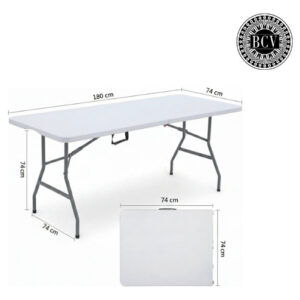Mesa Rectangular Plegable Portátil Resistente 74x76x183 Cm