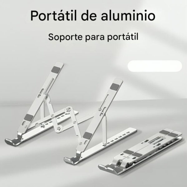 Base Laptop Metálica Plegable Soporte Mesa Ajustable Tablet - Imagen 4