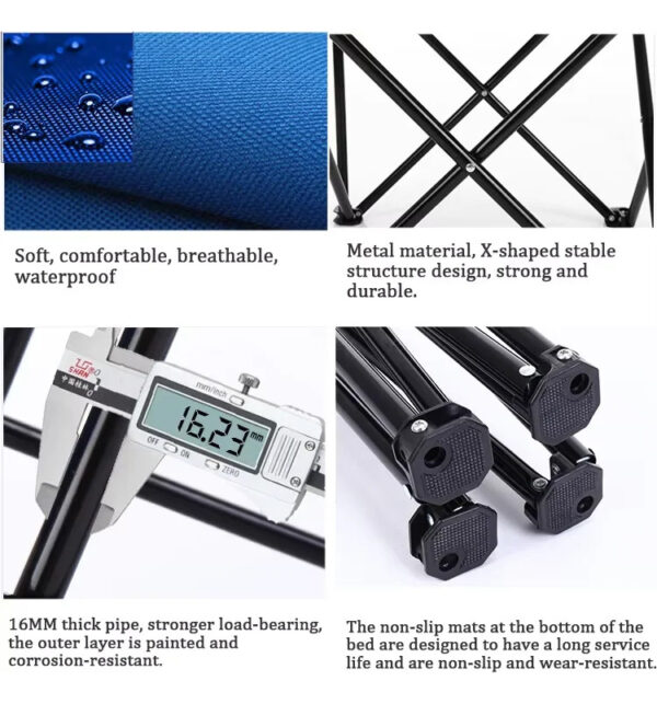 Silla Playera Grande Plegable Playa Camping Porta Vaso - Imagen 7