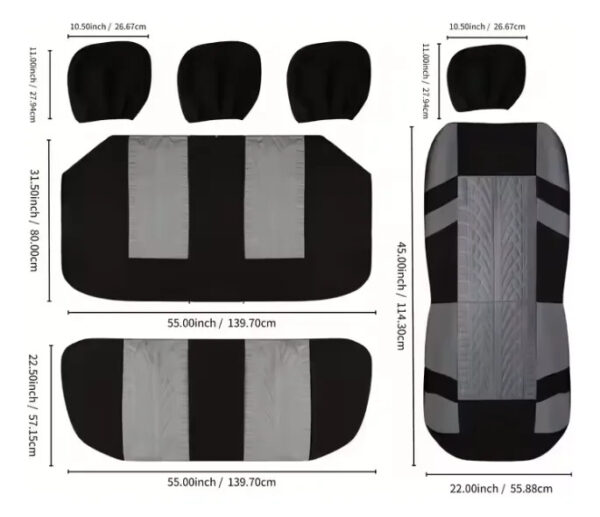 Forro De Asiento Universal Para Vehículo Negro Carro - Imagen 3