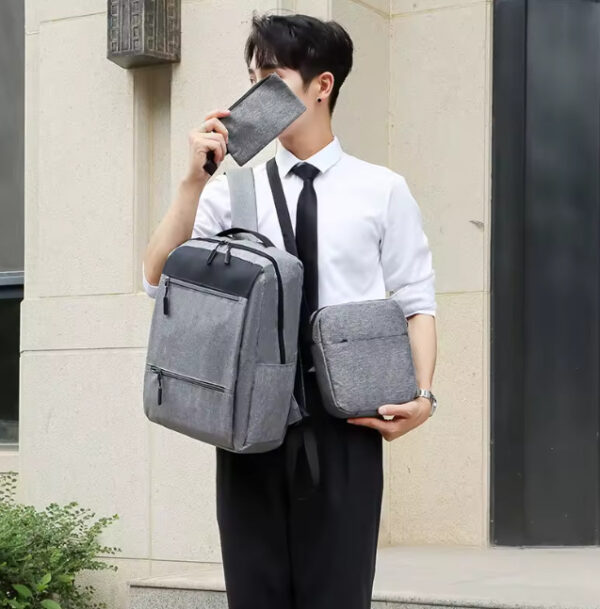 Kit Bolso Morral Escolar 3 Piezas Set  Laptop Con Puerto Usb - Imagen 3