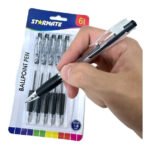 Bolígrafo Lapicero De 6 Und Negro 1.0mm Marca Starmate Usa - Imagen 2