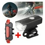 Kit Linterna Luces Luz Led Para Bicicleta Recargable Usb