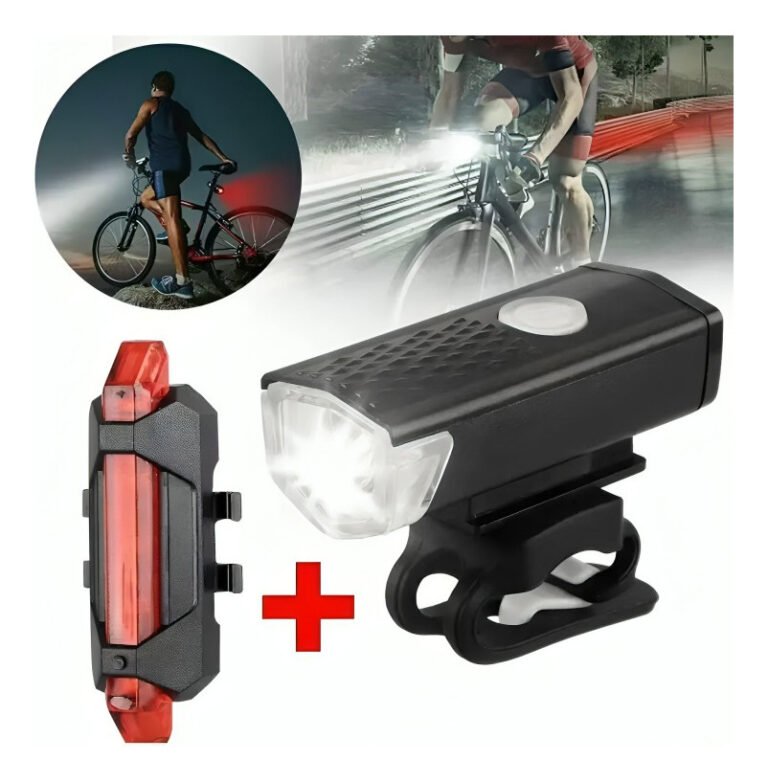 630062-MLV87108039972_072025 Kit Linterna Luces Luz Led Para Bicicleta Recargable Usb - Imagen 1