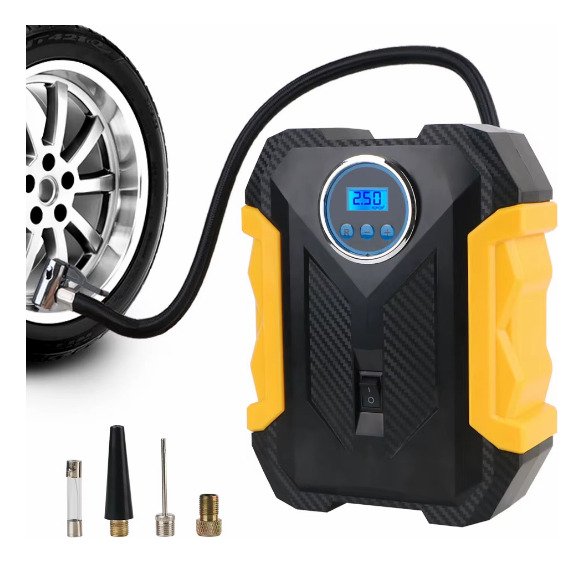 635143-MLV83944710801_042025 Inflador Aire Compresor Bomba Portátil Digital Carro Moto - Imagen 1