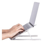 Base Laptop Metálica Plegable Soporte Mesa Ajustable Tablet - Imagen 2