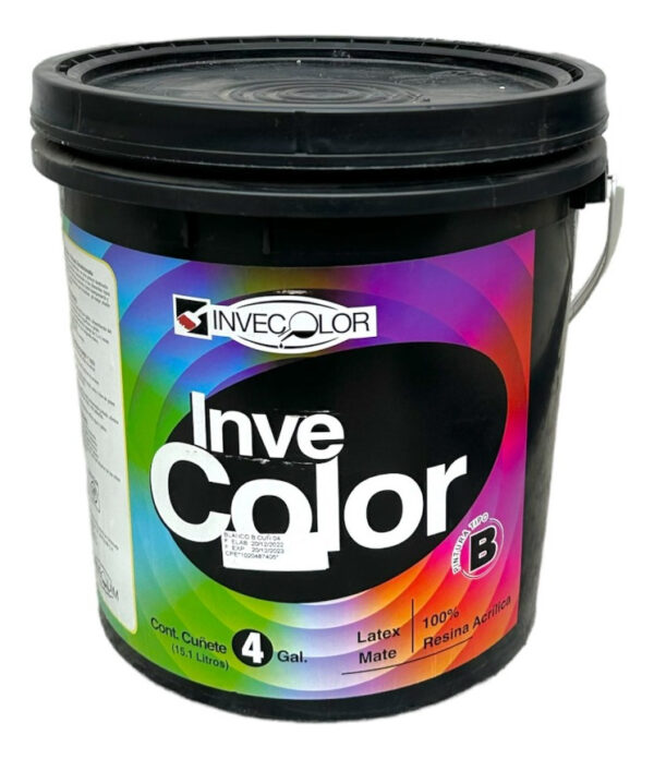 Pintura Blanco Mate Clase B Invecolor Cuñete - Imagen 1