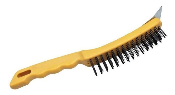 Cepillo De Alambre Mango Plástico Con Espatula 4x15 Hileras - Imagen 1