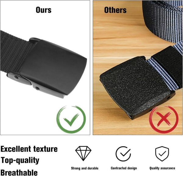 Cinturón Correa Táctico Hebilla Plástica Bolsillo Oculto - Imagen 6