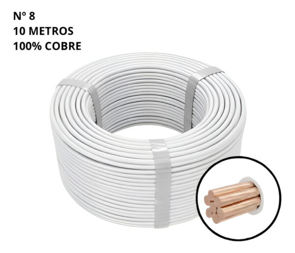 Cable N° 8 Thw Awg Pvc 100% Cobre 600v 75°c X 10mts - Imagen 1
