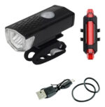 Kit Linterna Luces Luz Led Para Bicicleta Recargable Usb - Imagen 2