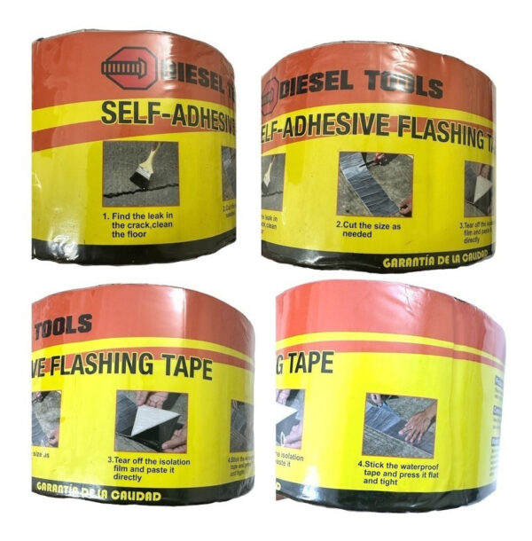 Cinta Teipe Tapa Gotera Impermeable Adhesiva 10mtx4plgx1.5mm - Imagen 6
