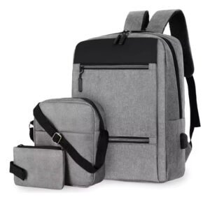Kit Bolso Morral Escolar 3 Piezas Set  Laptop Con Puerto Usb