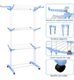 Tendedero Ropa Plegable Fácil De Guardar Exterior E Interior - Imagen 2