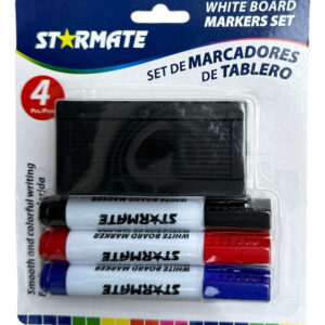 Marcador Acrílico Pizarra Clases 3 Und Con Borrador