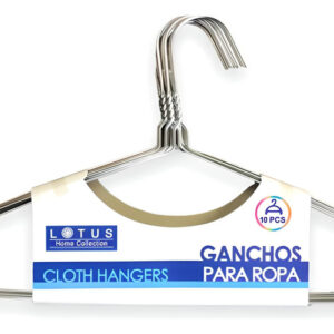 Ganchos De Ropa Perchas Metálicas Acabado Cromado 10 Und.