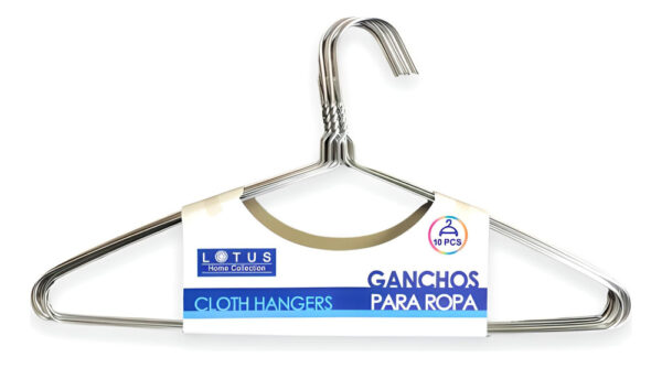 Ganchos De Ropa Perchas Metálicas Acabado Cromado 10 Und. - Imagen 1