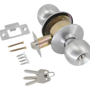 Cerradura Pomo De Puerta Acero Inox Metálica 3 Llaves Tipo A