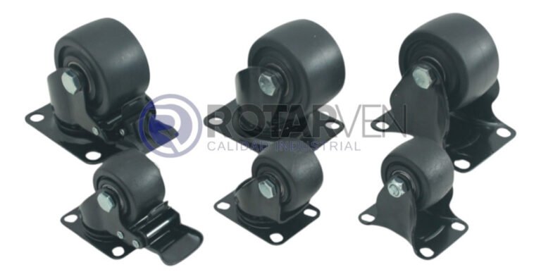 Rueda Giratoria Freno 3pLG Industrial Mueble Acero 250kg - Imagen 3