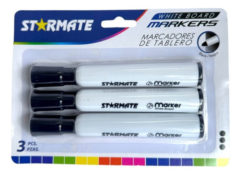 Marcador Acrílico Pizarra Clases Color Negro 3 Unidades - Imagen 1