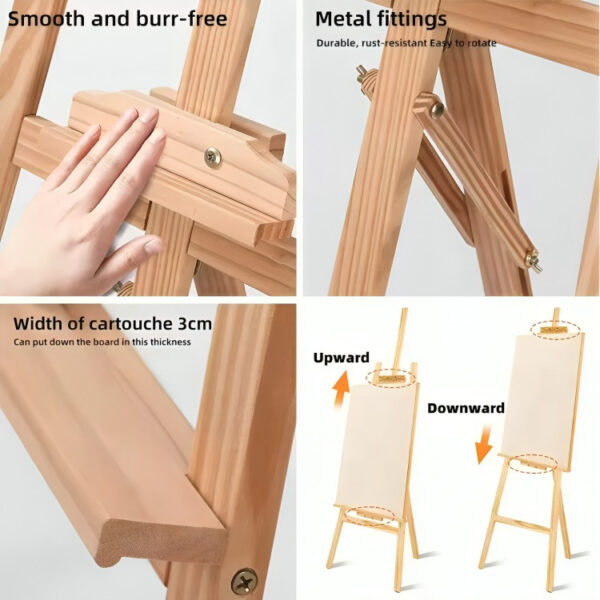 Caballete Atril Para Lienzos Pizarras Arte 150 X 45 Cm - Imagen 6