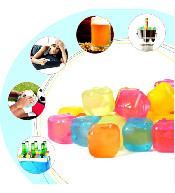 Cubo De Hielo De Plástico Reutilizable Bebidas Frío 20und - Imagen 3