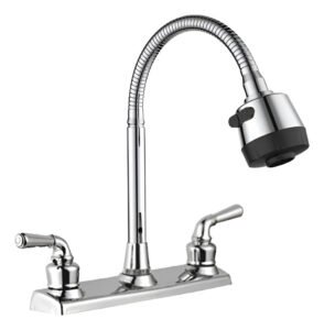 Grifo Llave Fregadero Lavaplato Cocina Acero Doble Mando