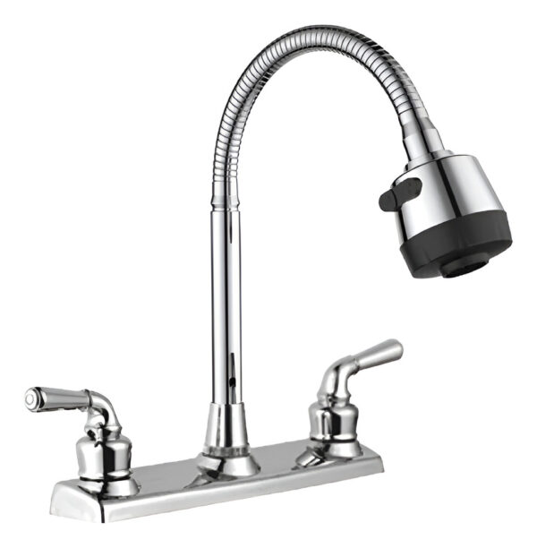 Grifo Llave Fregadero Lavaplato Cocina Acero Doble Mando - Imagen 1