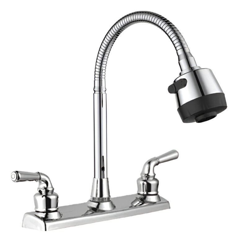 684383-MLV81639956730_012025 Grifo Llave Fregadero Lavaplato Cocina Acero Doble Mando - Imagen 1