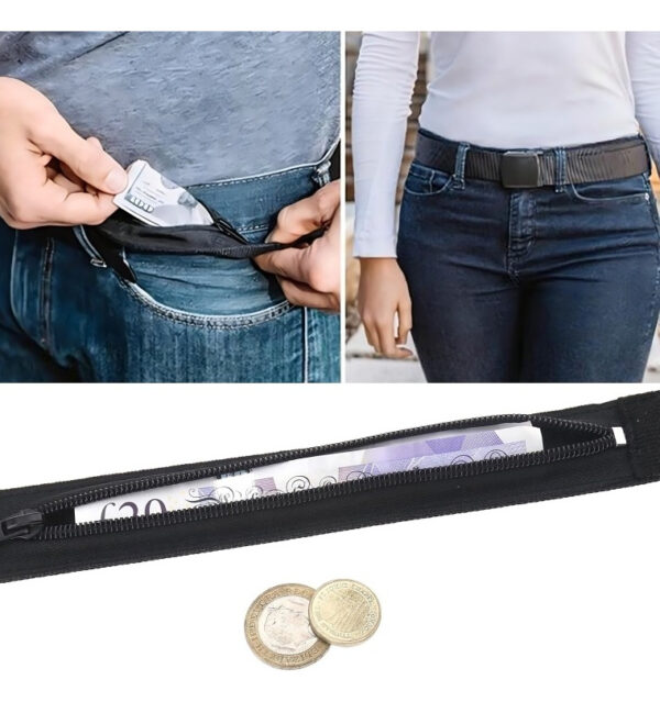 Cinturón Correa Táctico Hebilla Plástica Bolsillo Oculto - Imagen 8