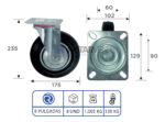 Rueda Continental Industrial Giratoria 8 PuLG C/ Base 150kg - Imagen 4
