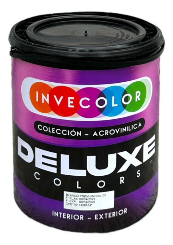 Pintura Blanco Mate Lavable Cuñete Clase A Deluxe - Imagen 2
