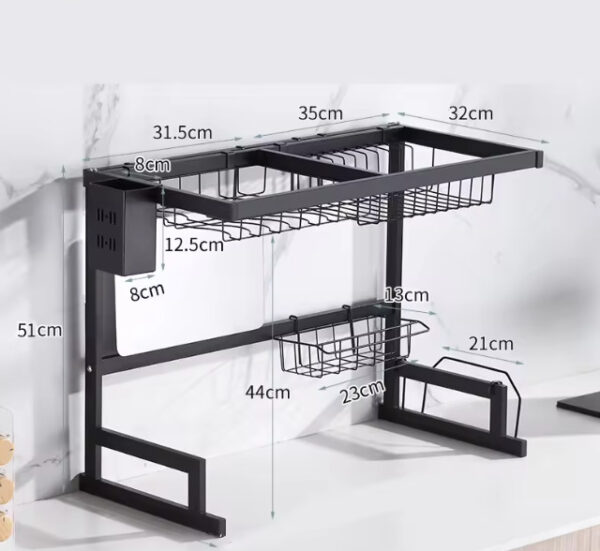 Escurridor Platos Inoxidable Cocina Gabinete 52x85x33cm - Imagen 2
