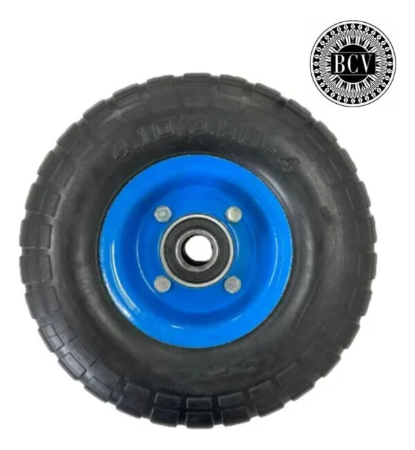 718669-MLV106421614663_022026 Rueda Maciza Carrucha Carretilla Rin Acero 10pLG Eje 20mm - Imagen 1