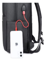 Bolso Mochila Morral Con Puerto Carga Usb Para Laptop Negro - Imagen 4