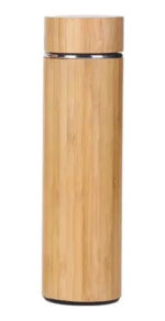 Termo Cooler Acero Inoxidable Vinil Bambú Eco Friendly 500ml