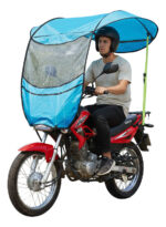 Techo Plegable Moto Impermeable Visor Fibra Tela Hierro