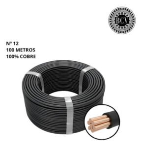 Cable N° 12 Thw Awg Pvc 100% Cobre 600v 75°c X 100mts