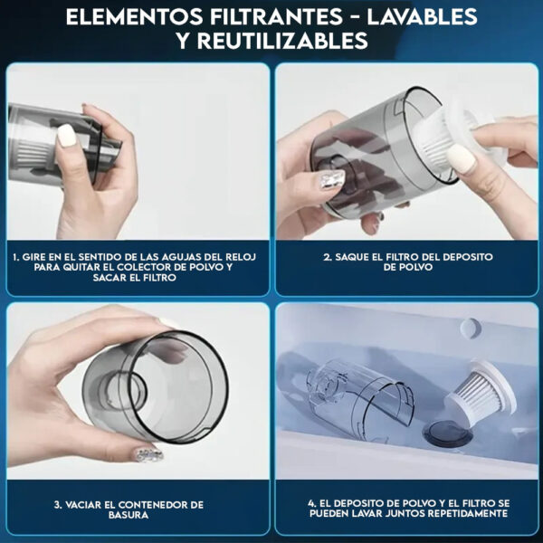 Aspiradora Inalámbrica Portátil De Mano Recargable Usb - Imagen 5