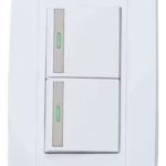 Apagador Interruptor Doble Moderno Blanco Botón Reflectivo