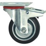 Rueda Continental Industrial Giratoria 3pLG Con Freno Y Base