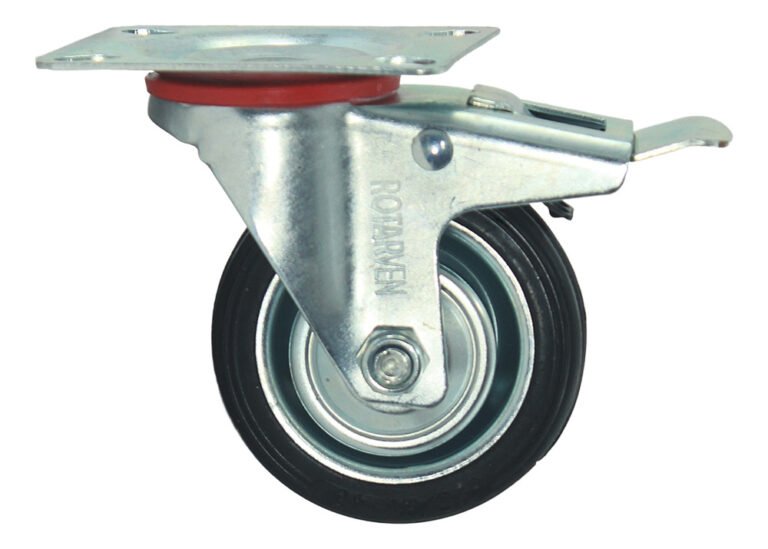 755131-MLV82104766493_012025 Rueda Continental Industrial Giratoria 3pLG Con Freno Y Base - Imagen 1