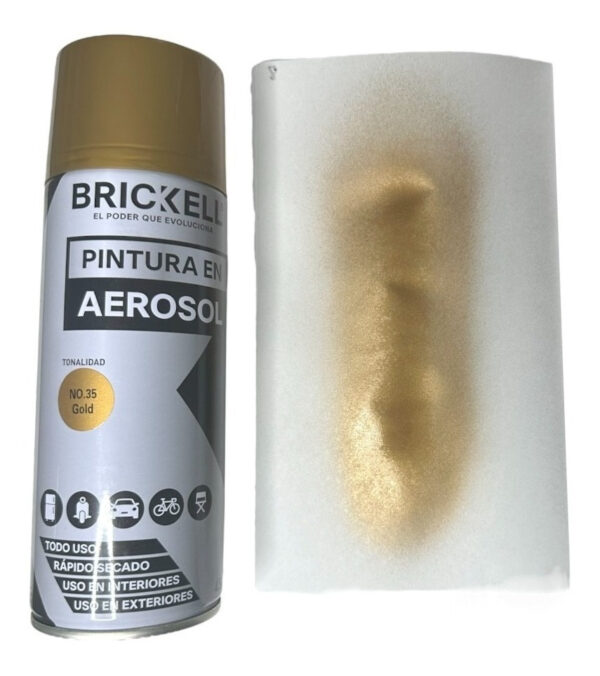 Pintura En Spray Aerosol 450ml Color Dorado Metálico - Imagen 2