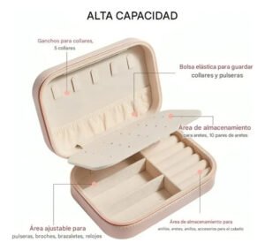 Joyero Portátil Prendas Joyas Mediano Organizador Bisutería - Imagen 7