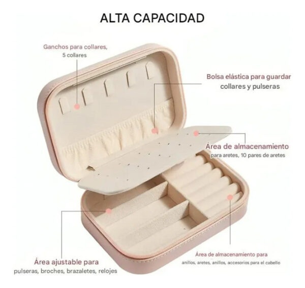 Joyero Portátil Prendas Joyas Mediano Organizador Bisutería - Imagen 7