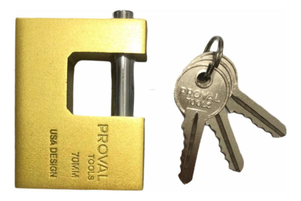 Candado Anticizalla Latonado De 70mm Marca Proval 3 Llaves - Imagen 2