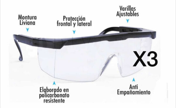 Lentes De Seguridad Protectores Transparentes Ajustables - Imagen 1
