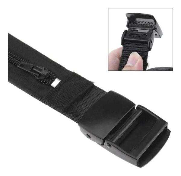 Cinturón Correa Táctico Hebilla Plástica Bolsillo Oculto - Imagen 2