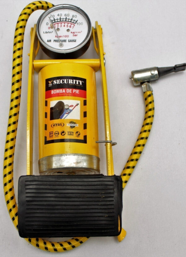 Bomba De Aire De Pie Con Manómetro Para Carro Moto Bici - Imagen 2